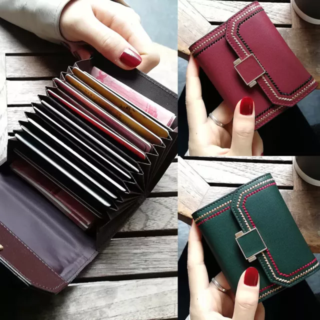 RFID Blocking Women's Leather Wallet Secure Credit Card Holder Zip Around Wallet