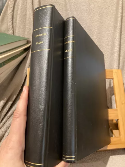 Important 2 volumes reliés factices ensemble 18 concertos partition violon piano