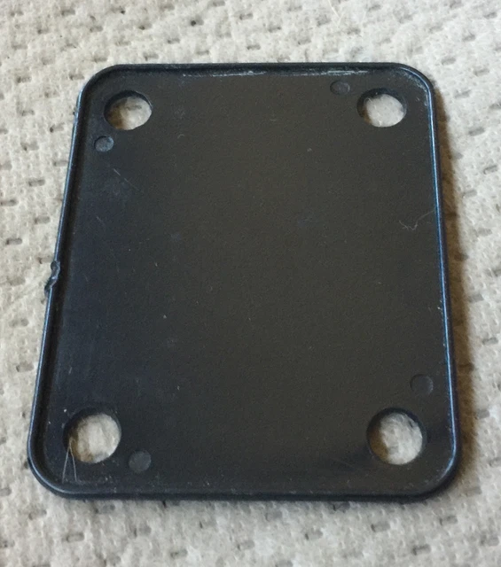 Fender Starcaster Strat Electric Guitar Neck Plate Original Black Pad