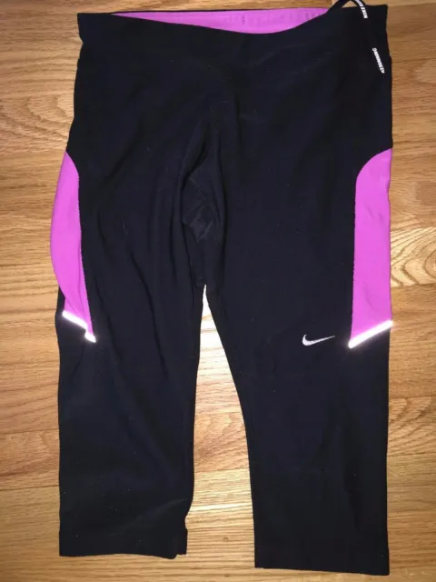 Nike Dri-Fit Black w/Pink Running Tights Capris - Women's Size XS