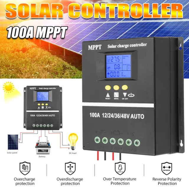 12V/24V/36V/48V DC 100A MPPT Charge Controller Solar Charge Controller Regulator