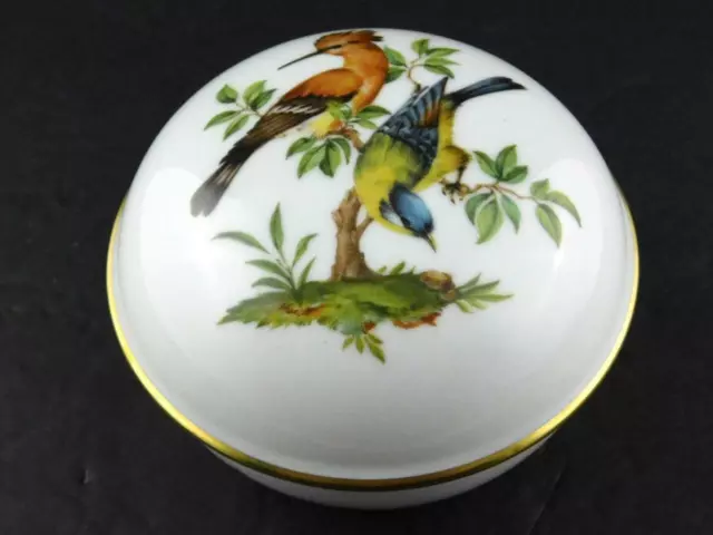 AK Kaiser W Germany Tiergarten Porcelain Trinket Box Birds Butterflies EXCELLENT