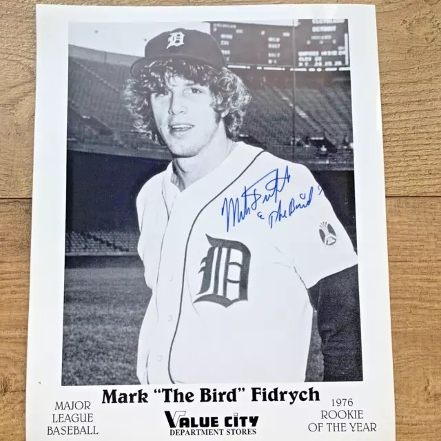 MARK FIDRYCH "THE BIRD" SIGNED 8 X 10 PHOTOGRAGH Detroit Tigers