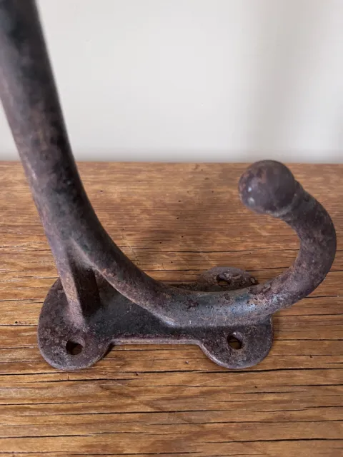 Vintage Iron Coat Tack Harness Barn Hook 12” Large Cast Iron 5