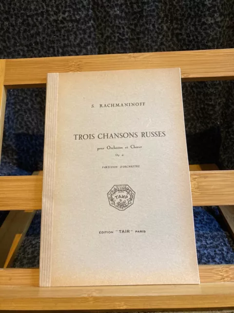Rachmaninov Trois chansons russes opus 41 partition de poche éditions Tair