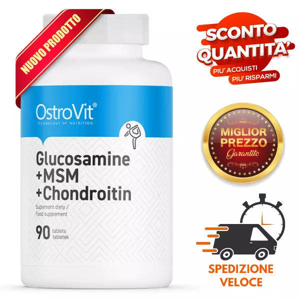 Glucosamina + MSM + Condroitina 90 compresse 1000mg -- Integratore Articolazioni