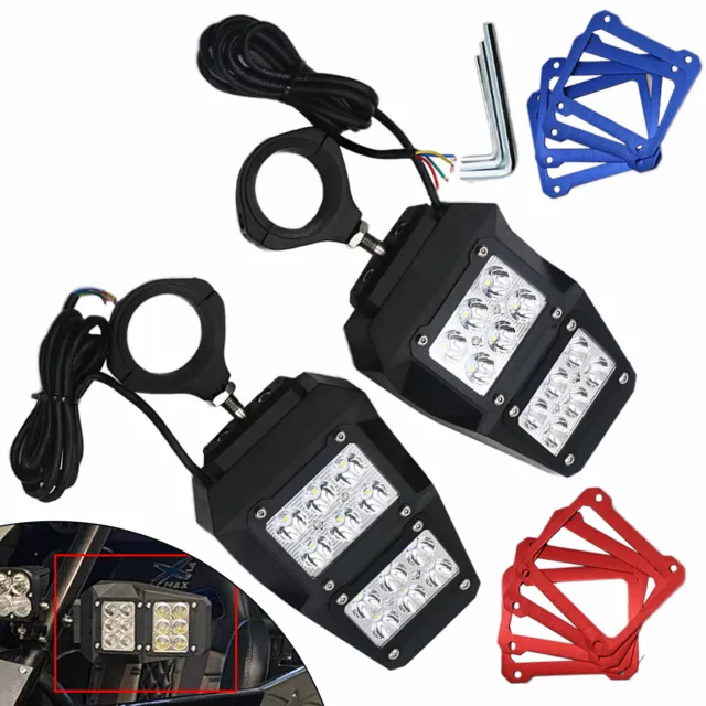 Left + Right Rear View Mirrors with Decorative Frame and Wrench For Polaris RZR