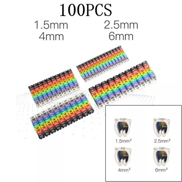 Effortless Cable Identification with Color Coded Markers 100 Pcs Cable Labels