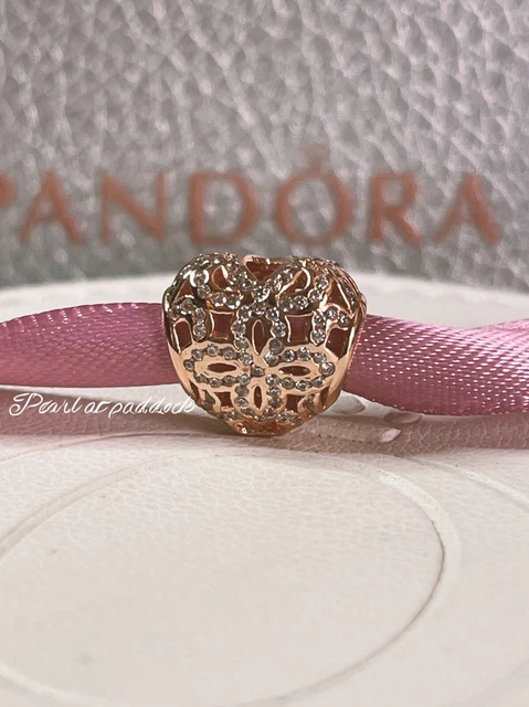 Pandora Rose Gold And Clear Cz Love And Appreciation Charm W/ Gift Box