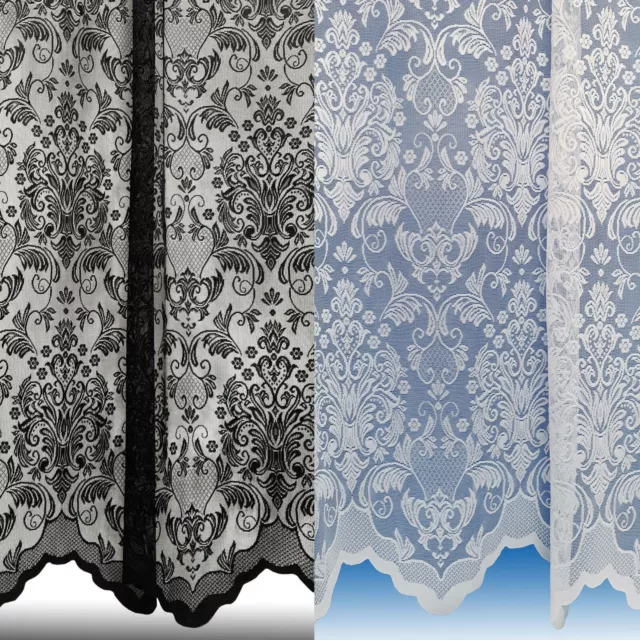 Damask Net Curtains ~ Boutique Damask Design ~ Sold By The Metre ~ Lace Voile