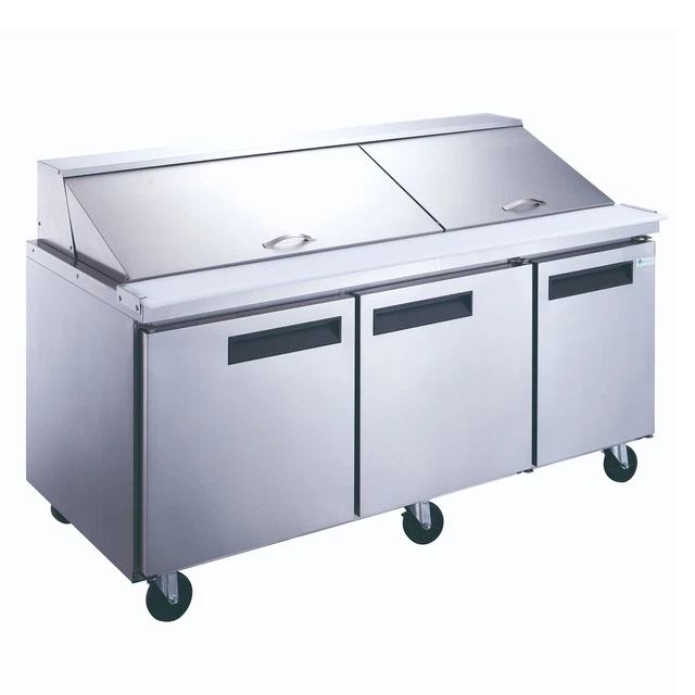 Compass DSP72-30M-S3 3-Door Commercial Food Prep Table Refrigerator