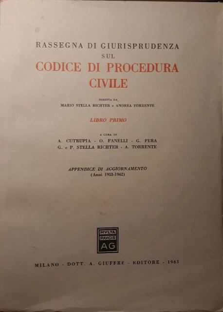 Rassegna di giurisprudenza sul codice di procedura civile: libro primo (appendi