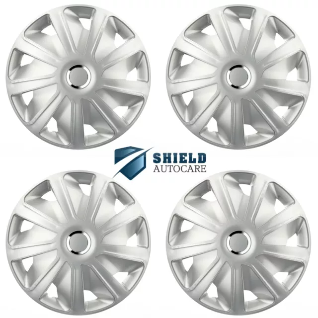 Wheel Trims 15" Hub Caps Craft RC Van Plastic Covers Set of 4 Silver Fit R15