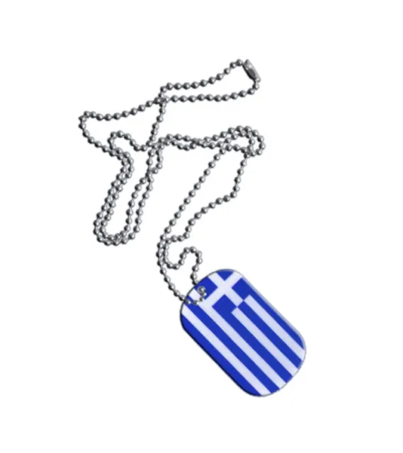 Dog Tag Fahne Flagge Griechenland DogTag 3x5cm Kette mit Anhänger