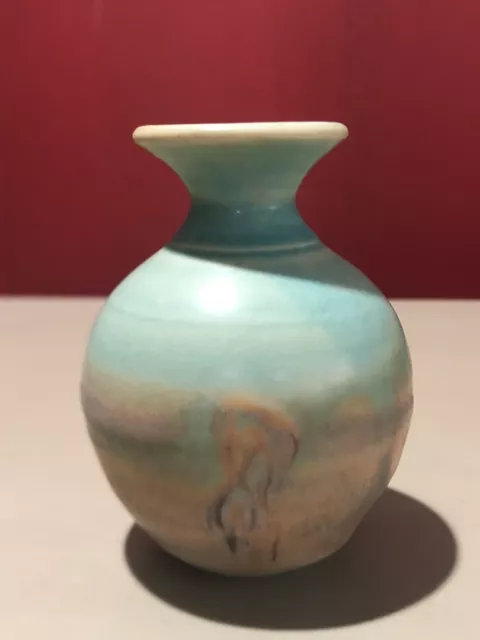 Miniature Studio Art Pottery Bud Vase, Signed