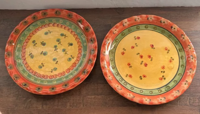 Set of 2 Neiman Marcus Hand painted plates 8.25” Italy