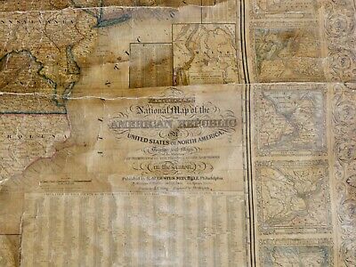 Antique Wall Map Mitchells Map Of The American Republic 1845 2
