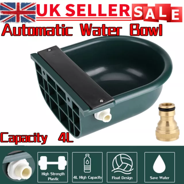 Automatic Farm Water Bowl Float Valve Trough Livestock Drinking Stock Horse 4 L