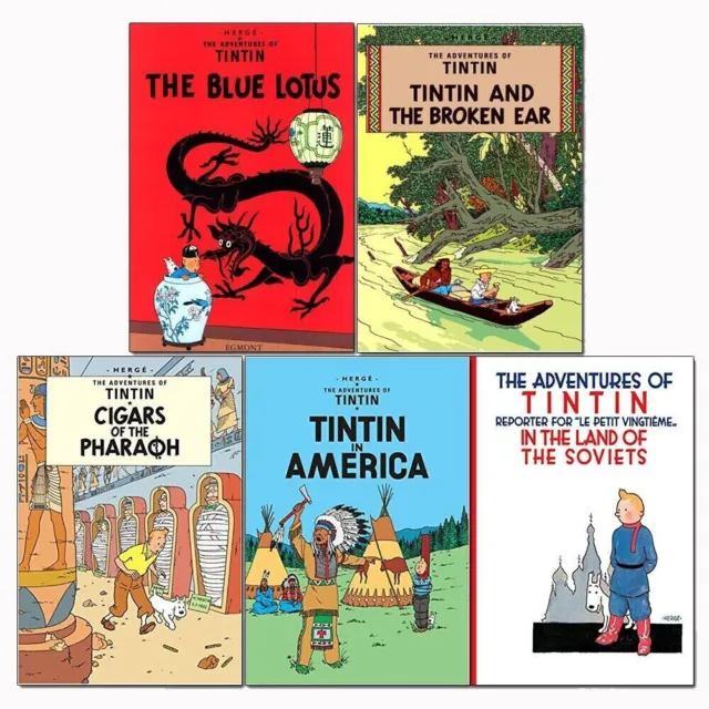 Herge Adventures of Tintin Series 1 : 5 Books Collection Set Tintin in America
