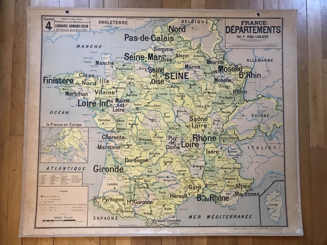 Poster Carte De France Avec Départements Et Régions Comprenant Les Departements D Outre F298686032
