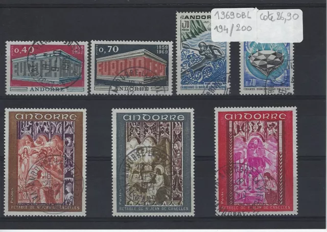 ANDORRE Année Complète 1969 oblitéré YVERT n° 194/200