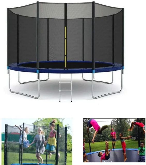 HYGRAD BUILT TO SURVIVE Outdoor Garden Trampoline With Safety Net Enclosure & St