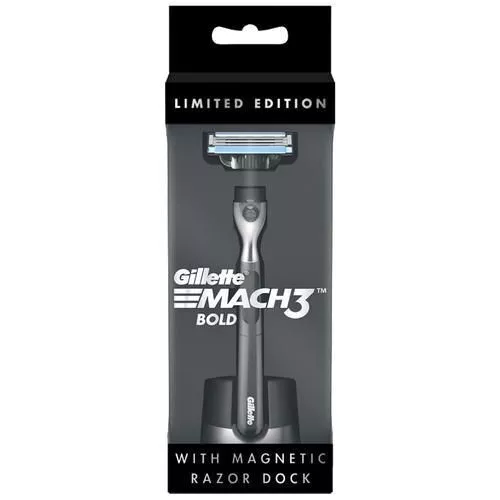 Gillette Mach 3 Bold con afeitadora magnética para hombre, hoja de acero,...