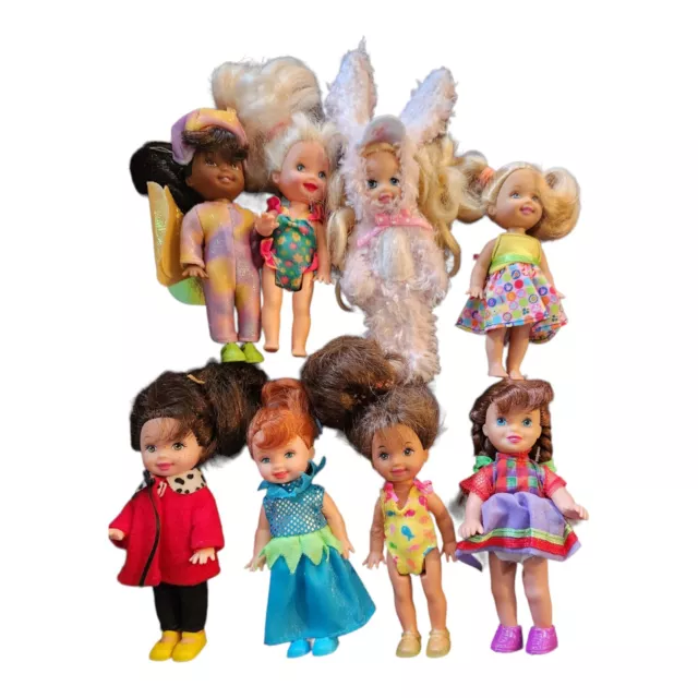 Kelly Barbies Little Sister Lot Of 8 Dressed Dolls