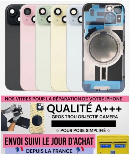 Vitre Arrière Pour IPhone 11 - Avec Gros Trou Noir Et Adhésif Inclus - Neuf