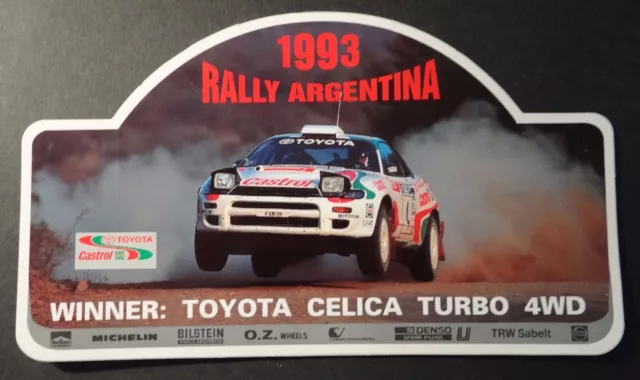 Werbe-Aufkleber Toyota Celica Turbo 4WD Rallye Argentina 1993 Castrol WRC TTE