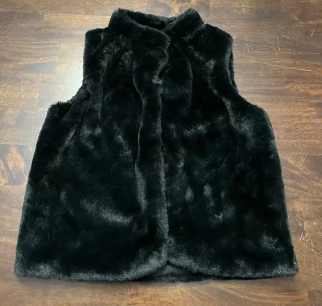 Epic Threads Black Faux Fur Vest Girls Size Small