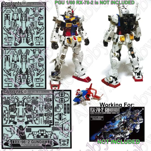 for PG 1/60 RX-78-2 2.0 Unleashed PGU Detail up Add-on Parts Photo-Etched Sheet