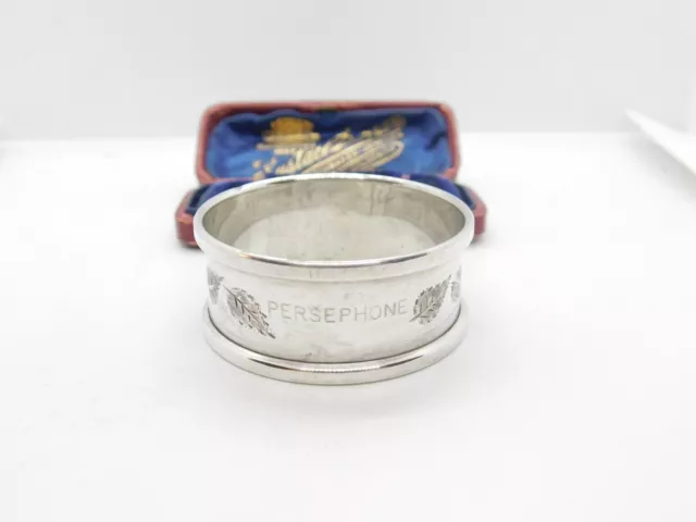 Sterling Silver 'Persephone' Named Leaf Pattern Napkin Ring 1971 Birmingham