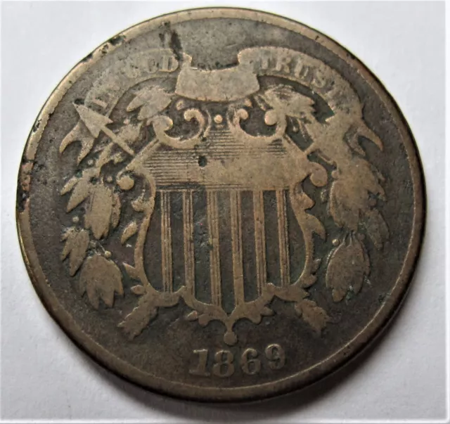 Usa Coin 2 Cents 1869 Very Collectable Usa Coin 2 Cents 1869 Very Collectable