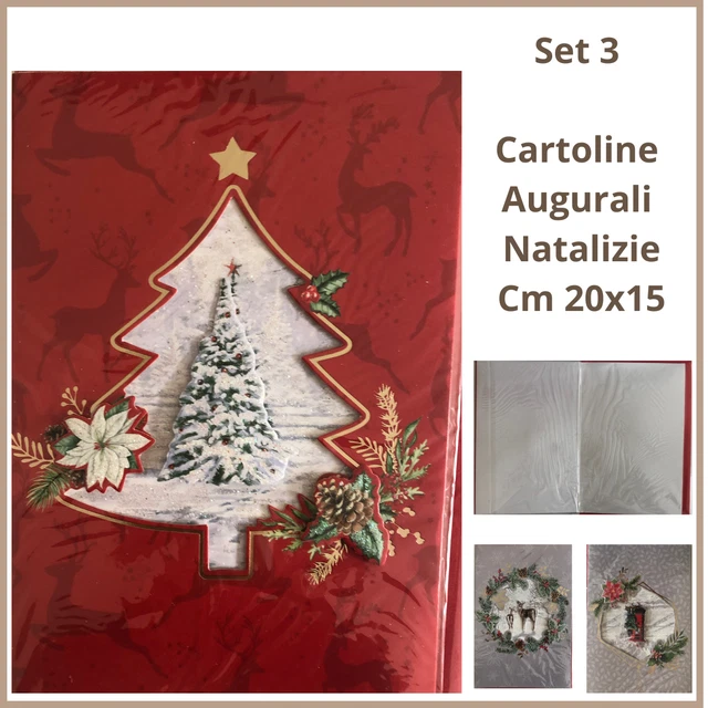 Set Di 12 Biglietti Di Natale Con Buste - Formato A6, Carta 300g/m², Motivi Ad Acquerello, Disegnati A Mano, Per Auguri E Regali