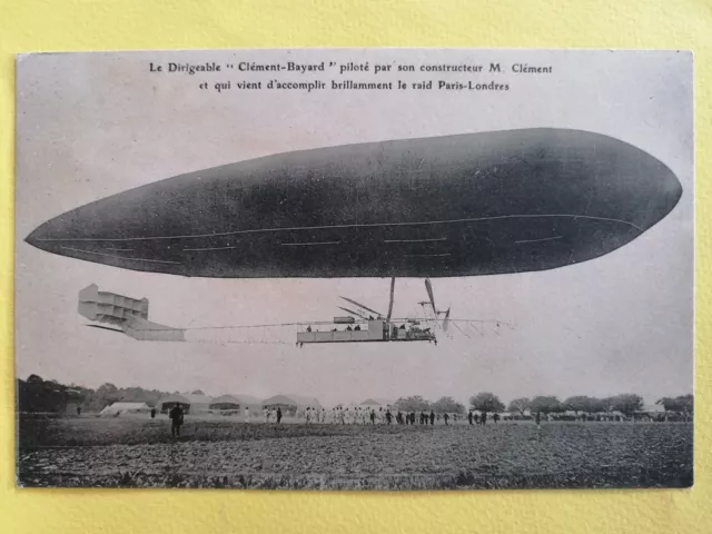 CPA 1910 BALLON DIRIGEABLE "CLÉMENT BAYARD" AÉRONEF AIRSHIP AIRCRAFT Militaires