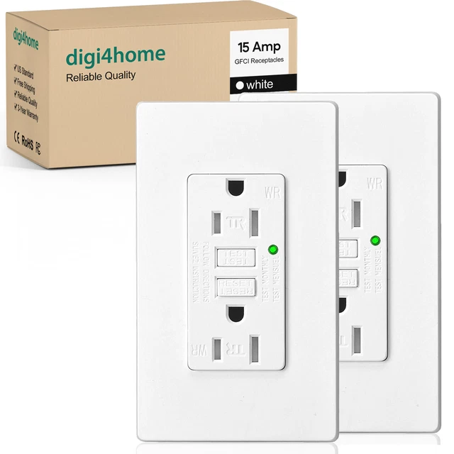 15 AMP GFCI Outlet Duplex Receptacle Ground Fault Circuit Interrupter