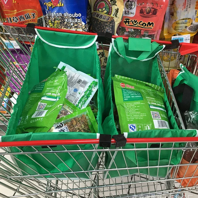 Supermarket Shopping Bag Eco Friendly Trolley Tote Thicken Cart Bags Handbags#