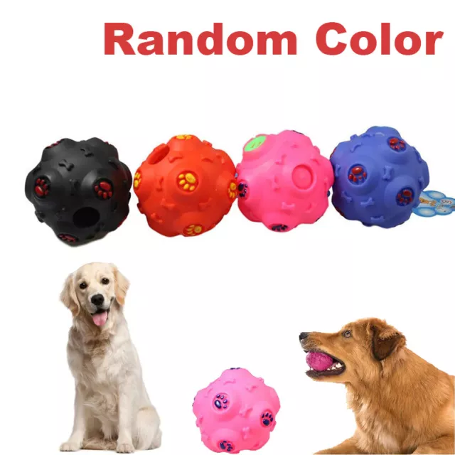 Silicone Dog Toy Puppy Teeth Cleaning Ball Sound Making Chew Ball Pet Training