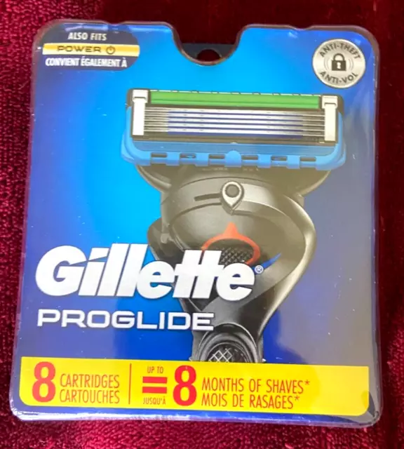 Paquete de 8 cartuchos de afeitar Gillette Proglide valor $31