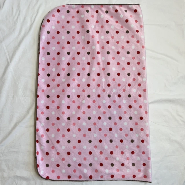 Manta bebé Just Born rosa marrón blanca lunares lana amorosa 30""x40"" seguridad