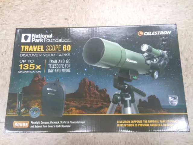 Celestron Travel Scope 60 Portable Telescope up to 135X mag. and Bag #22005
