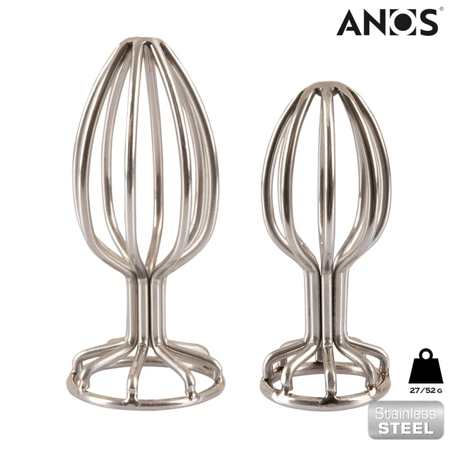 ANOS Metal Cage Butt Plug, Plu Anale a Gabbia di Metallo In Acciaio Inossidabile