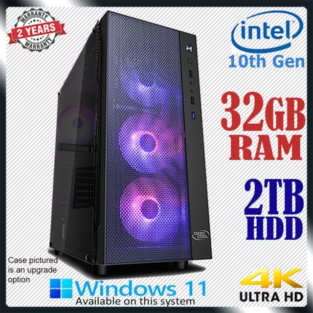 Intel 10th Gen Computer 32GB RAM 2TB Gaming Home & Office Desktop PC Core i7 upg