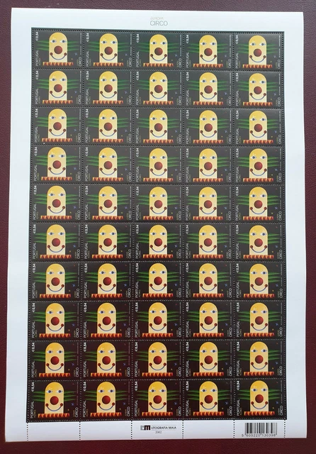 Portugal 2002 Europa 50 Briefmarken Zirkus, kompletter Bogen ME 125,-