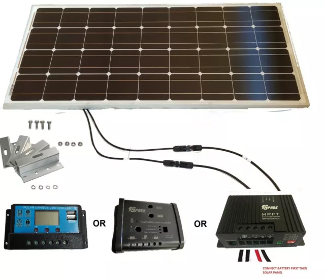 100W 200w  Solar Panel kit 12V battery Charger 20A dual Controller Caravan boat