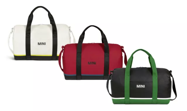 80222445672 MINI DUFFLE BAG COLOR BLOCK Duffle Bag: White/Aqua - MINI Cooper  Accessories + MINI Cooper Parts
