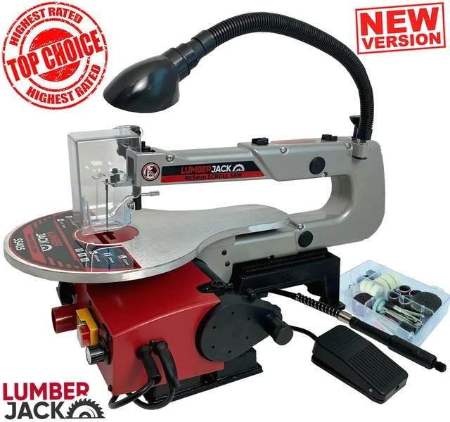 Variable Speed Scroll Saw  16" 125W With Blade LED Lamp Dust Blower Lumberjack