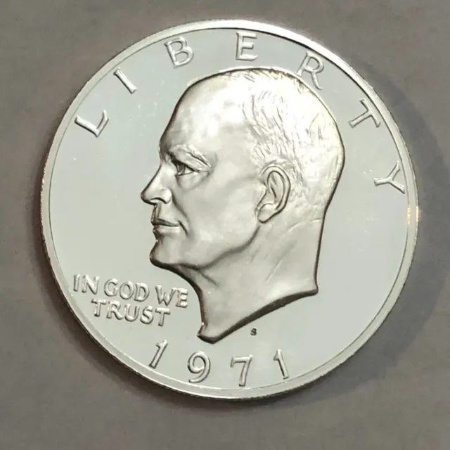 1971-S 40% silver gem proof Eisenhower IKE dollar.  #4