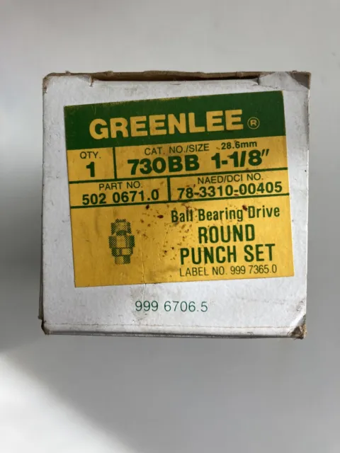 Greenlee 730BB-1-1/8 1-1/8" Electrical Box Round Hole Knock Out Punch